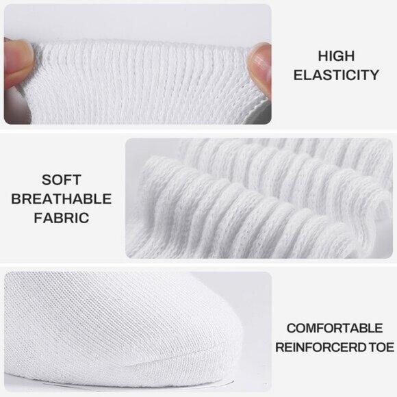 ⚡Women White Imported Cotton Slouch Socks Scrunch Knee High Slouchy Socks - Picture 2 of 7